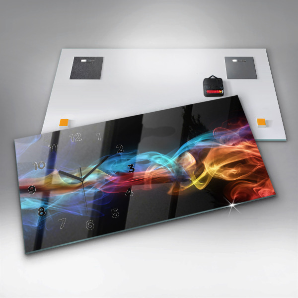 Zegar ścienny poziomy Abstrakcja kolorowe linie