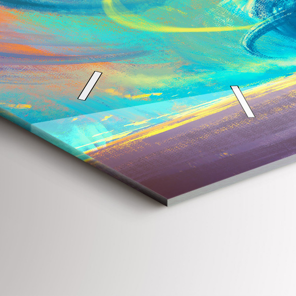 Zegar szklany poziomy Dziecko i balony