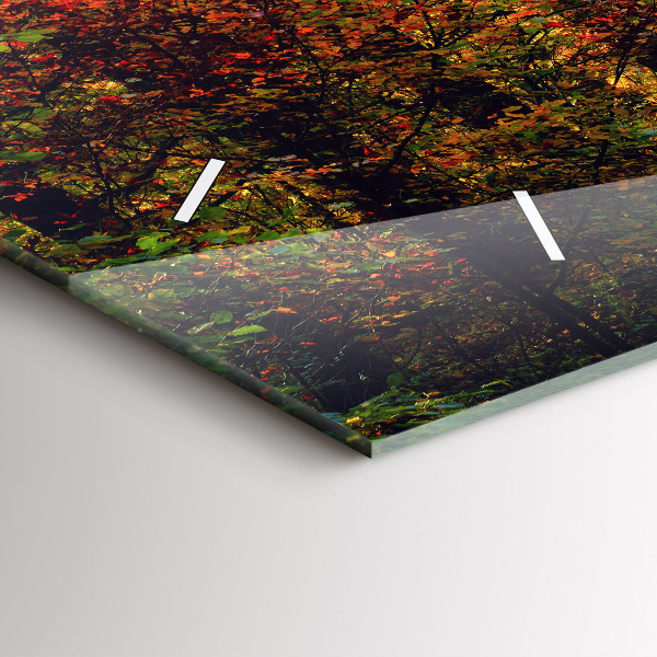 Zegar szklany poziomy Jesienna sceneria leśna