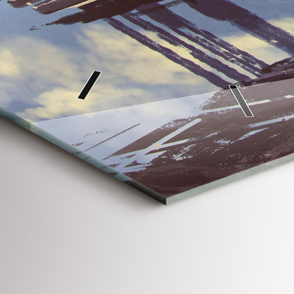 Zegar szklany poziomy Anioł Rower