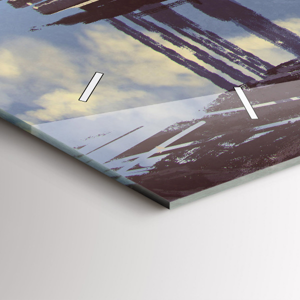 Zegar szklany poziomy Anioł Rower