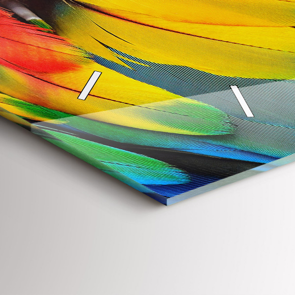 Zegar szklany poziomy Ptak Ara Kolorowe Skrzydła