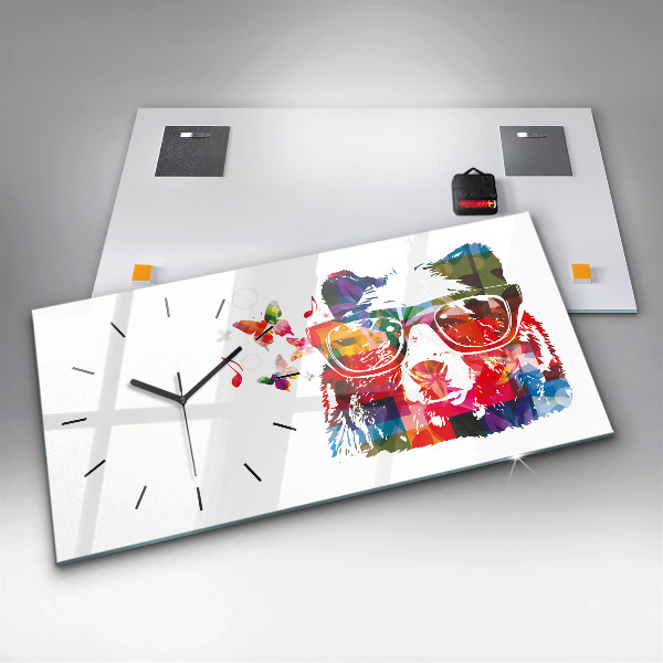 Zegar szklany poziomy Głowa niedźwiedzia