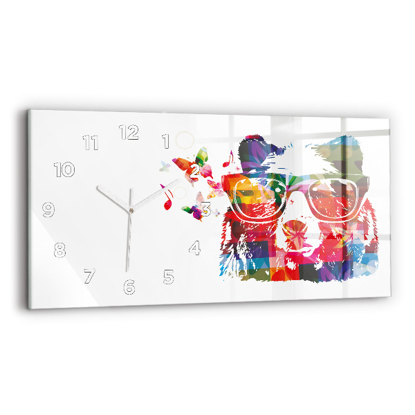 Zegar szklany poziomy Głowa niedźwiedzia