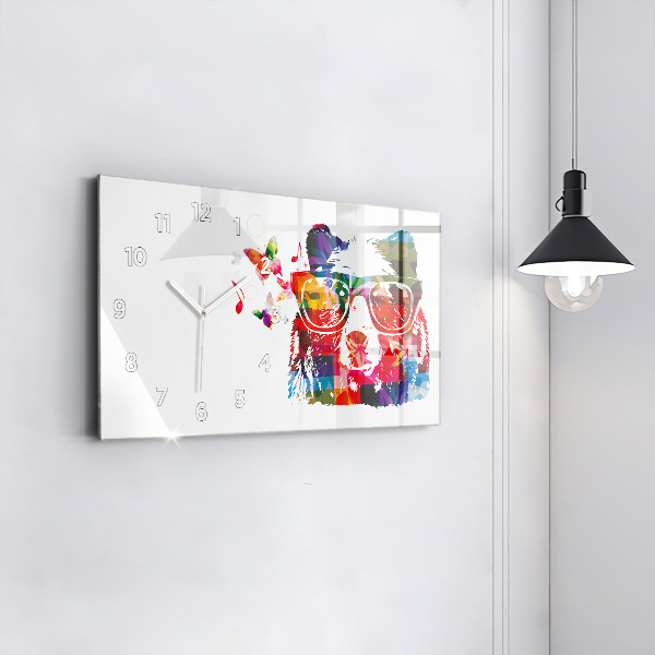 Zegar szklany poziomy Głowa niedźwiedzia