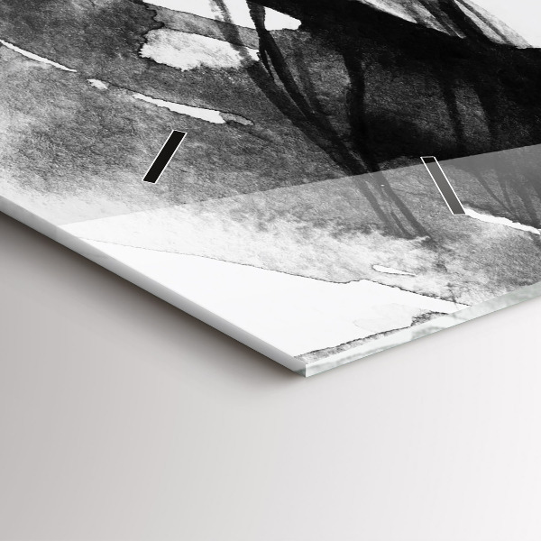 Zegar szklany poziomy Portret kobiety akwarela