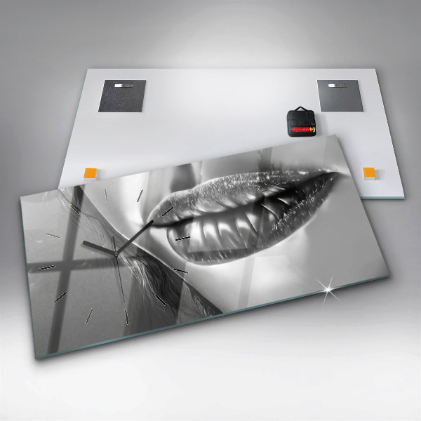 Zegar ścienny poziomy Usta kobiety