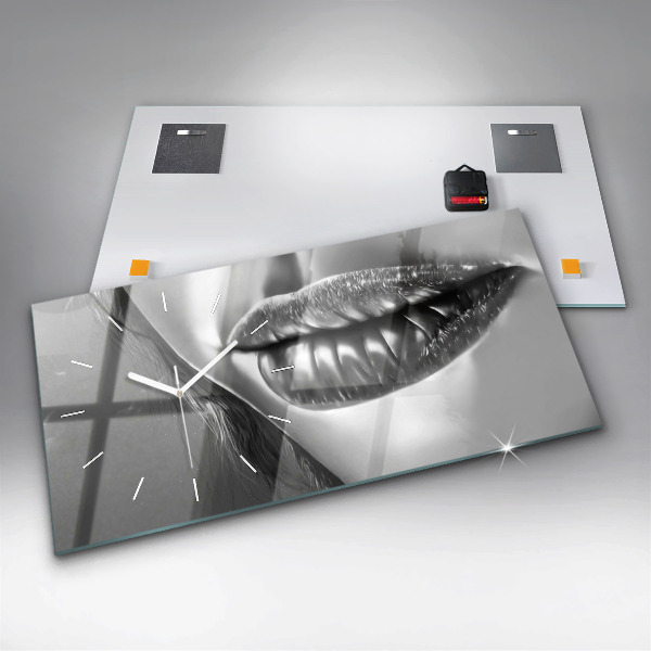 Zegar ścienny poziomy Usta kobiety