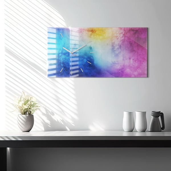 Zegar szklany poziomy Kolorowe Plamy