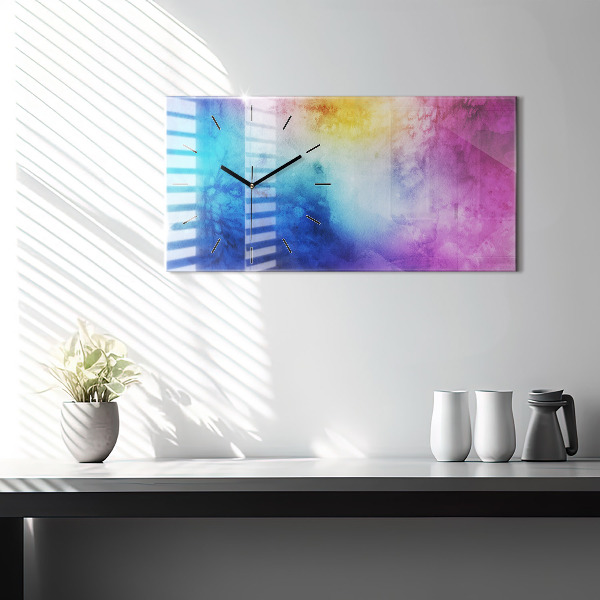 Zegar szklany poziomy Kolorowe Plamy