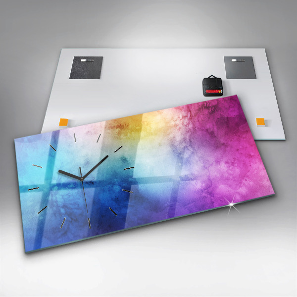 Zegar szklany poziomy Kolorowe Plamy