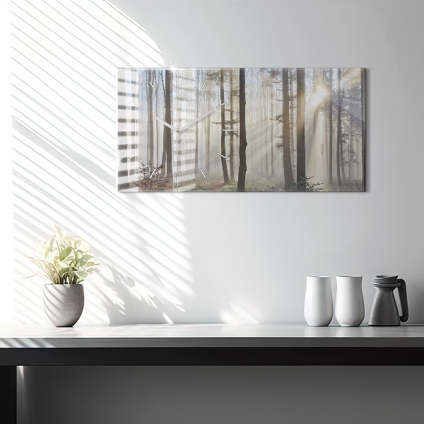 Zegar szklany poziomy Las we mgle