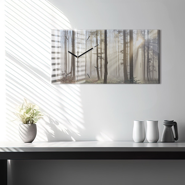 Zegar szklany poziomy Las we mgle