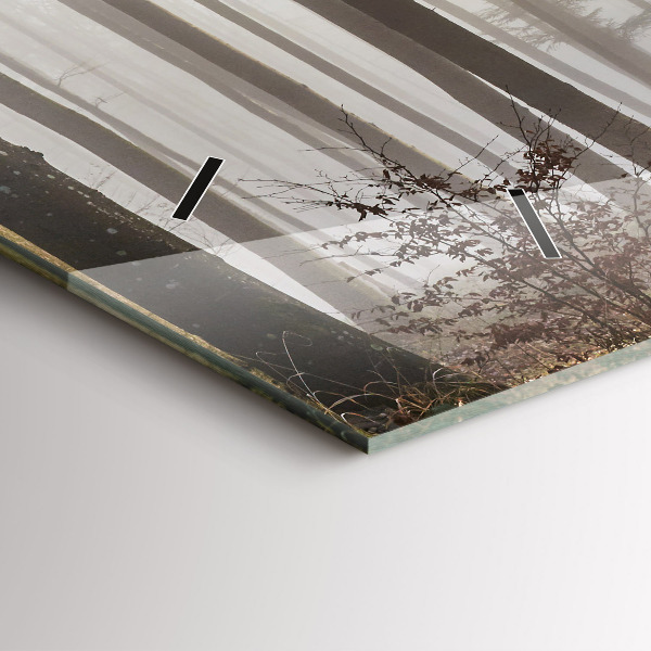 Zegar szklany poziomy Las we mgle