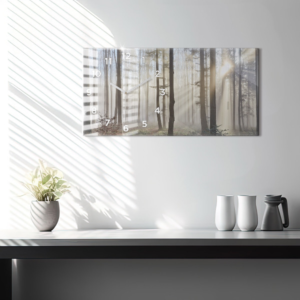 Zegar szklany poziomy Las we mgle