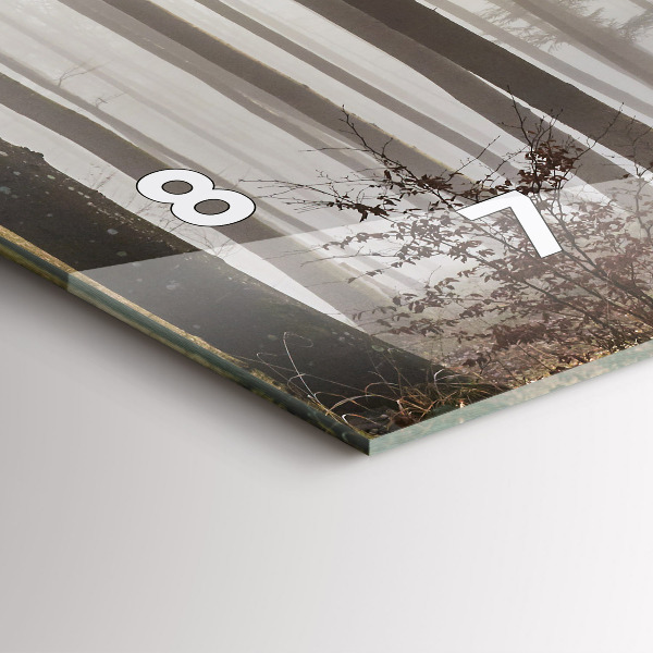 Zegar szklany poziomy Las we mgle