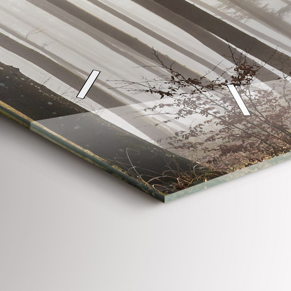 Zegar szklany poziomy Las we mgle