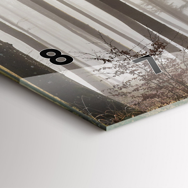 Zegar szklany poziomy Las we mgle