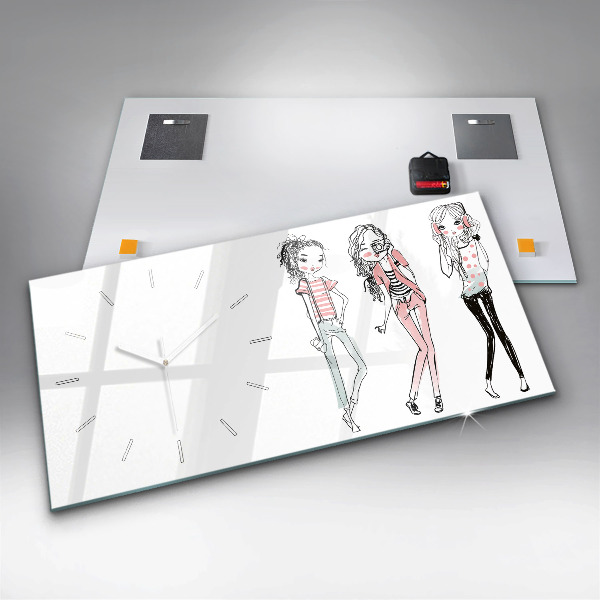 Zegar szklany poziomy Moda Damska