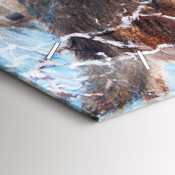 Zegar szklany poziomy Wilki w lesie