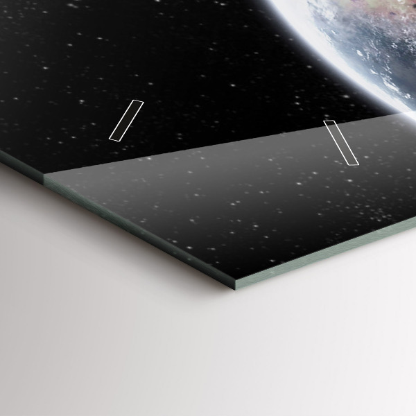 Zegar ścienny poziomy Ziemia Księżyc Słońce