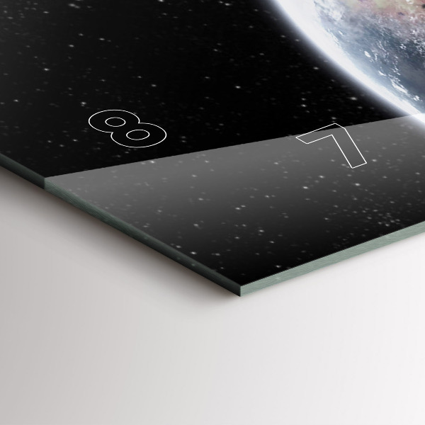 Zegar ścienny poziomy Ziemia Księżyc Słońce