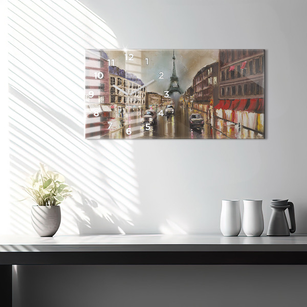Zegar szklany poziomy Miasto Paryż