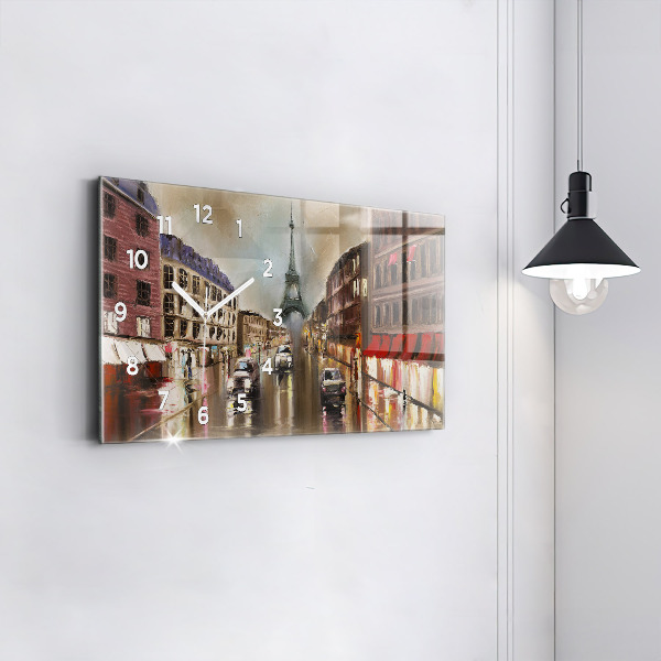 Zegar szklany poziomy Miasto Paryż