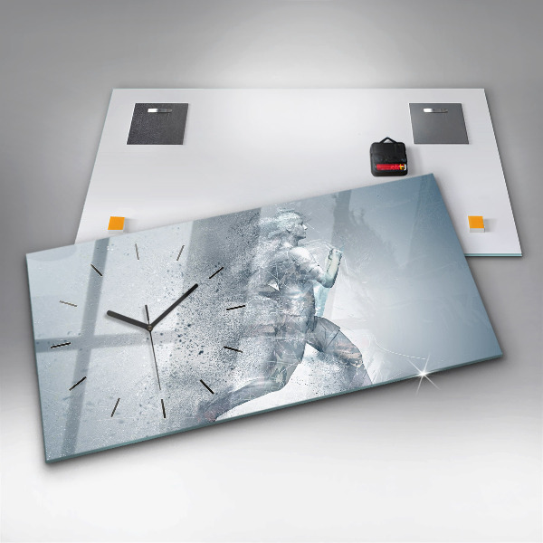 Zegar szklany poziomy Biegnący człowiek