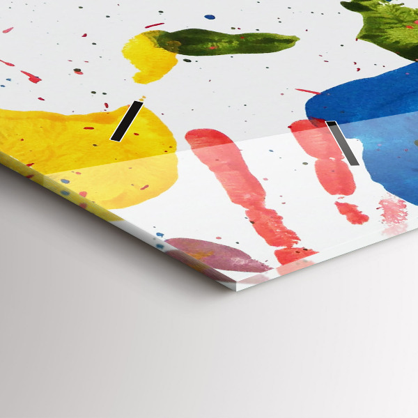 Zegar szklany poziomy Odbicia dłoni dzieci