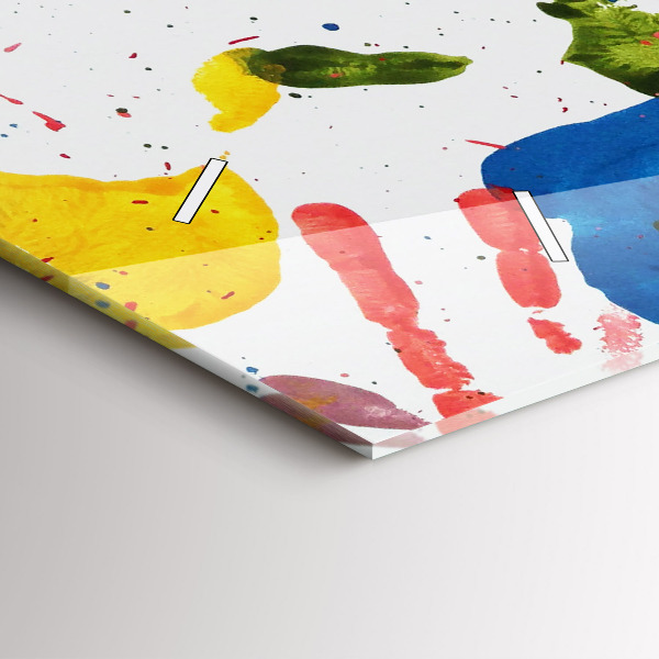 Zegar szklany poziomy Odbicia dłoni dzieci