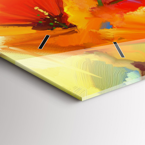 Zegar szklany poziomy Kolorowe maki