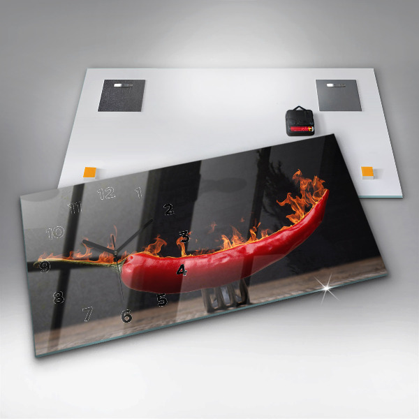 Zegar szklany poziomy Papryczka Pepperoni