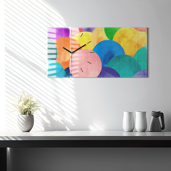 Zegar szklany poziomy Abstrakcyjne koła