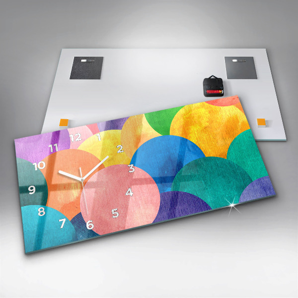 Zegar szklany poziomy Abstrakcyjne koła