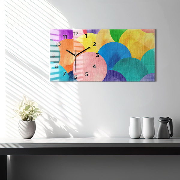 Zegar szklany poziomy Abstrakcyjne koła