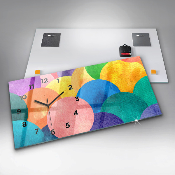 Zegar szklany poziomy Abstrakcyjne koła