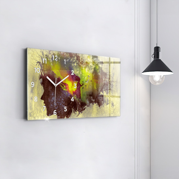 Zegar szklany poziomy Kobieta w lesie