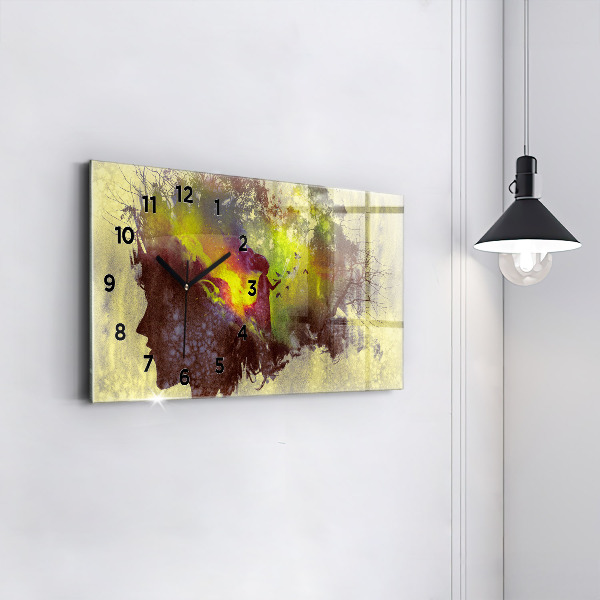 Zegar szklany poziomy Kobieta w lesie