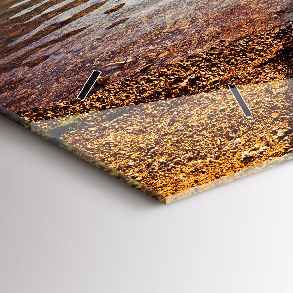 Zegar szklany poziomy Widok na jezioro