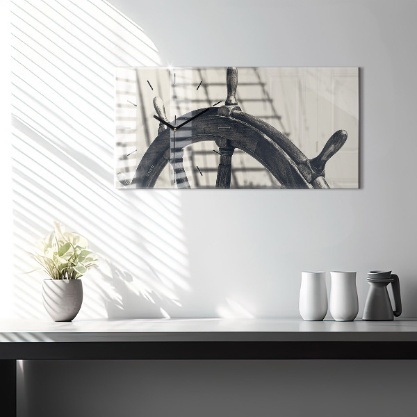 Zegar szklany poziomy Starożytny statek