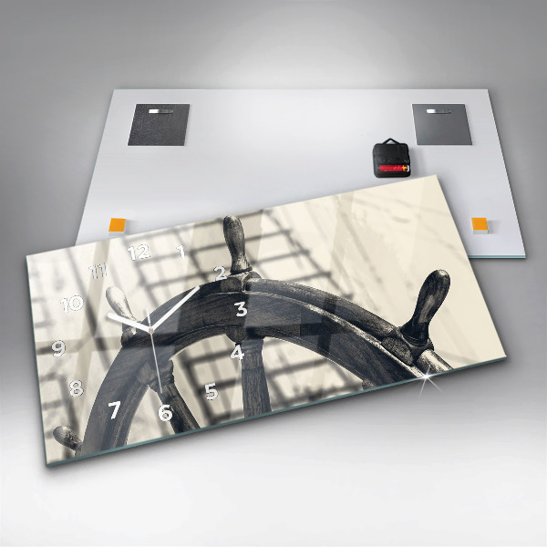 Zegar szklany poziomy Starożytny statek