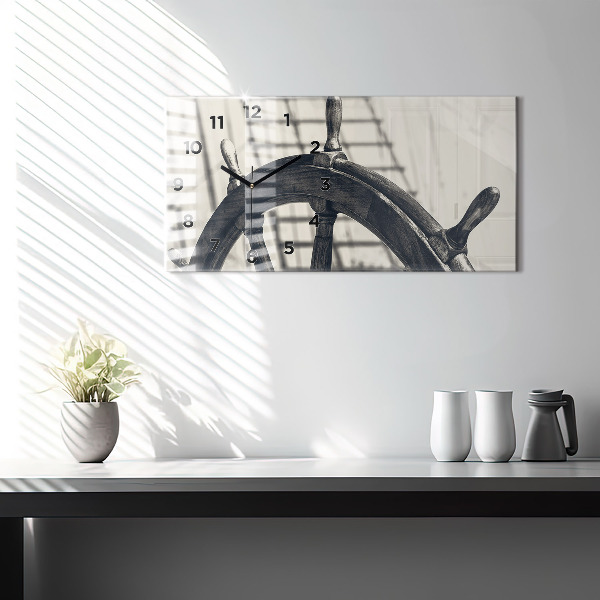 Zegar szklany poziomy Starożytny statek