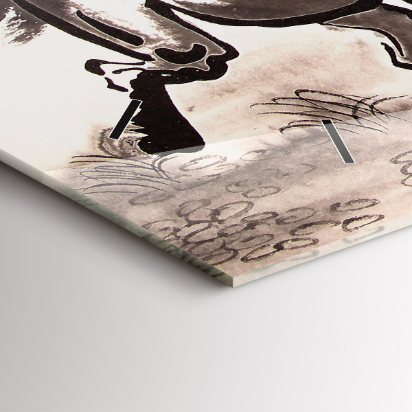 Zegar szklany poziomy Galopujące konie