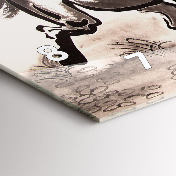 Zegar szklany poziomy Galopujące konie