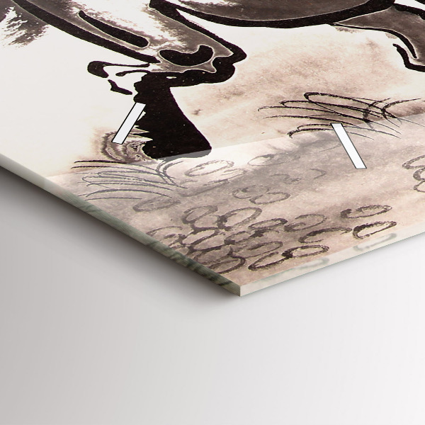 Zegar szklany poziomy Galopujące konie