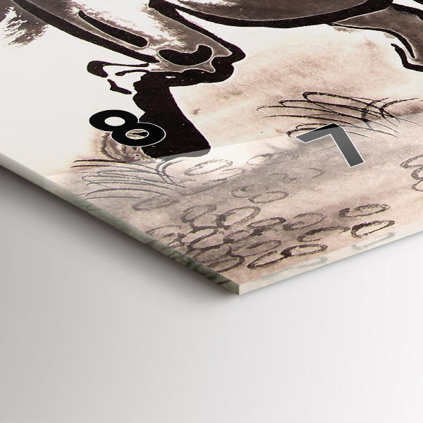 Zegar szklany poziomy Galopujące konie