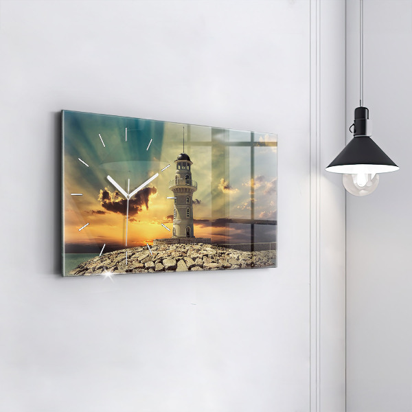 Zegar szklany poziomy Latarnia Morska Na Morzu