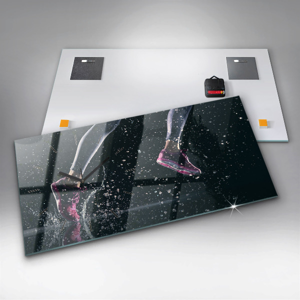 Zegar szklany poziomy Zdrowy styl życia i bieg