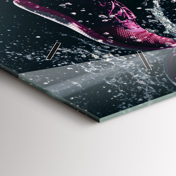 Zegar szklany poziomy Zdrowy styl życia i bieg